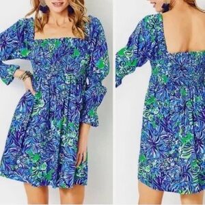 Lilly Pulitzer Blue and Green Camouflage Dress